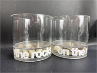 ON THE ROCKS Acrylic Rocks Glasses w Stones