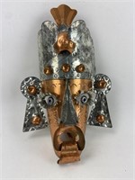 Vintage Mexican Metal Mask Wall Art