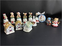 Vtg Porcelain Christmas Bells/Ornaments