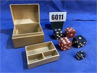Wood Dice in Trunk Style Box Small