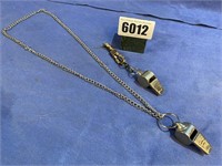 Vintage Whistles w/Chain