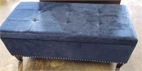 Blue Velour Storage Bench 2/Silver Studs
