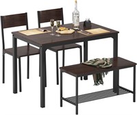 4pc Dining Table Set  44' Brown  sogesfurniture