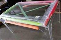 Glass Top Acrylic Leg/Frame Table 37" x 51"