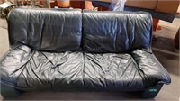 Used Green Leather Couch 77"L
