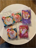 5 Teanie Beanie Baby's In The Packaging