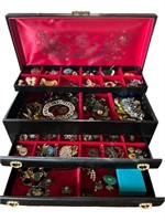 Lg. Jewelry Box w\ Multiple Costume Jewelry