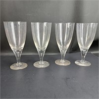 (4) 7" Glass Teardrop Bubble Stemmed Glasses