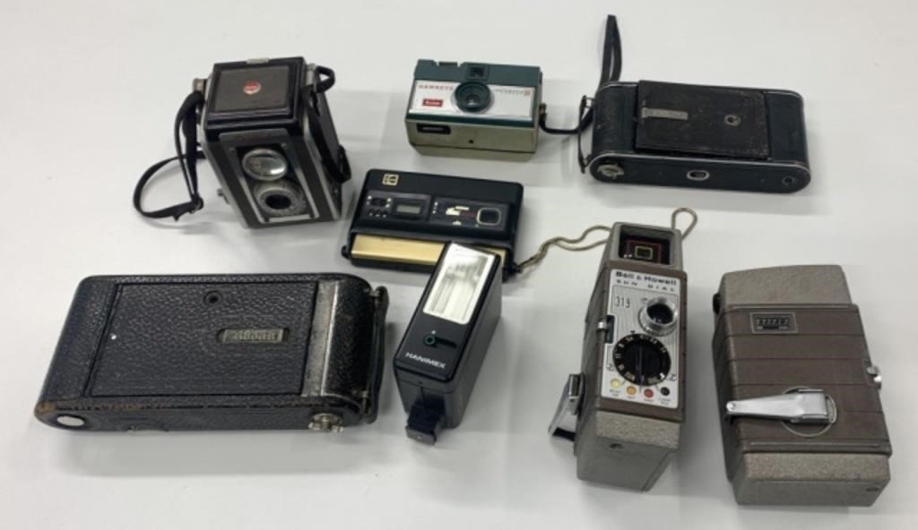 Lot of Vintage Kodak & Bell & Howell Cameras