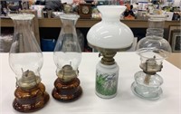 4 Assorted Oil Lamps