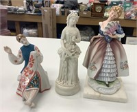3 Ceramic Lady Figures