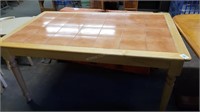 Wood Kitchen Table w/Tile Inlay 5ft x 3ft x 30"