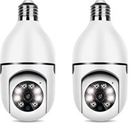 NEW $45 2PK Light Bulb Security Cameras