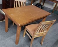 Vintage Wood Table & 2 Chairs