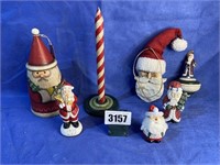 Santa Top, Ceramic, Wood & Metal Distress