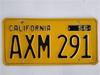 1956 California License Plate