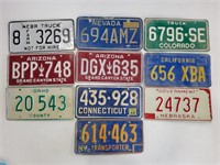 10 Vintage License Plates