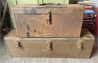 Two Metal Toolboxes and Contents