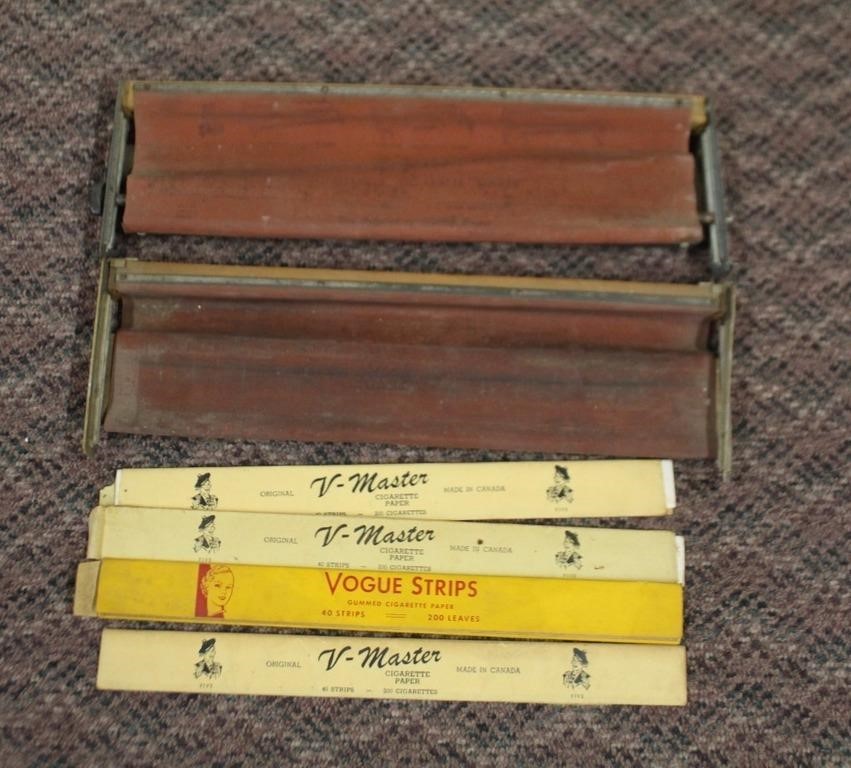 Two V-Master cigarette makers with papers