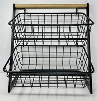 Wire Countertop Two Tiered Bakers Basket