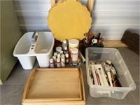 Paint , Paint Brushes and Wooden Crafts to Paint