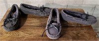 2 prs Minnet Onka Moccasin Style Slippers Sz 8 & 9