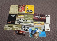 Assortment of vintage camera catalogues and