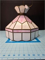 Pink and White Stained Glass hanging light