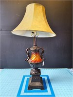 Vintage amber glass table lamp