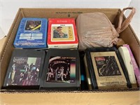 BOX LOT OF 50 PLUS 8 TRACK TAPES