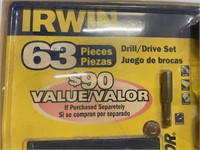 IRWIN 63 PC DRILL DRIVER SET