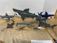 LOT OF TOY SHARKS
