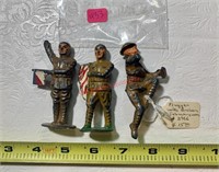 3 Vintage Metal Toy Soldiers (back room)