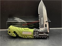 Surgical Steel Wartech Green Pocket Knife
