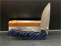 Steel Timber Wolf Blue Black pocket Knife