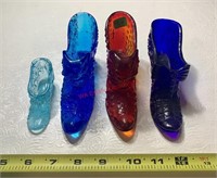 4 Fenton Glass Boots (back room)