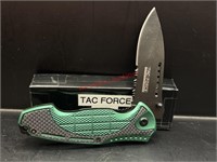 Tac Force Hoss Green Pocket Knife- Malf. Lock
