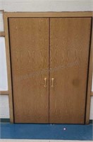 Double closet doors. 60×81½. Industrial hinges.