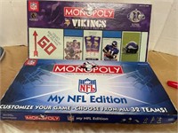 NFL MONOPOLY AND VIKINGS MONOPOLY