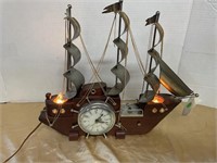 WORKING SESSIONS UNITED SAIL SHIP CLOCK/LIGHT
