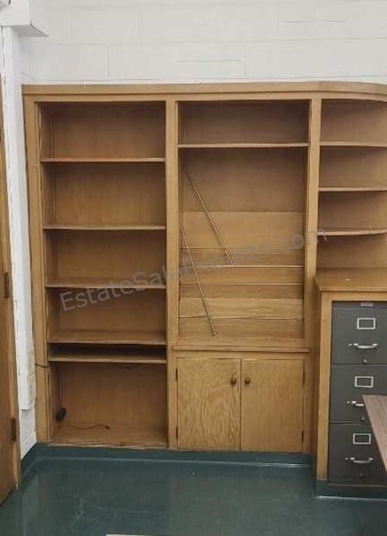 Built in shelves. Attached to wall. Buyer must