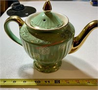 Green and Gold Hall Pottery Teapot (back room)