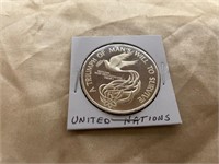 1 OZ SILVER ROUND UNITED NATIONS