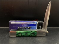 Mallard Green Stiletto Duck Pocket Knife