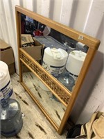 Lot with  70's 2 section mirror build on wooden fr