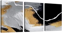 Abstract Art Set of 3  16x24in Each  Wood Frame