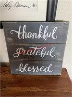 Thankful Grateful Blesses Wood Wall Art (Madison)