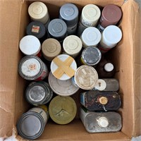 Box of misc paints, oils, stains. See pics