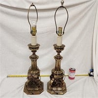 Pair Of Vintage Brass Stiffel Lamps