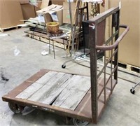Metal & Wood Factory Cart 33" x 48" x 48"